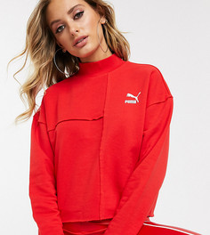Красный свитшот с необработанным краем Puma эксклюзивно для ASOS