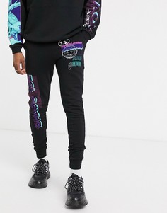 Черные джоггеры скинни от комплекта с принтом ASOS DESIGN-Черный
