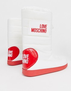 Зимние сапоги Love Moschino-Белый