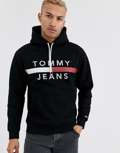 Худи черного цвета со светоотражающим логотипом-флагом Tommy Jeans-Черный