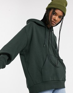 Темно-зеленый oversize-худи Weekday