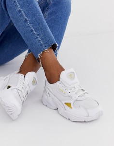 Бело-золотистые кроссовки adidas Originals Falcon-Белый