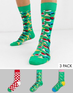Подарочный набор из 3 пар носков Happy Socks-Мульти