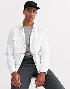Белая рубашка 2 в 1 с молнией ASOS DESIGN-Белый