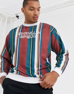 Свитшот в разноцветную полоску с принтом треугольника ASOS DESIGN-Мульти