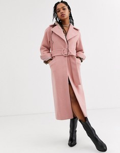 Розовый тренч с поясом Topshop