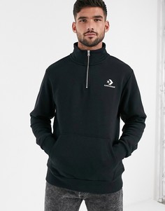 Черный свитшот с молнией 1/4 и логотипом Converse