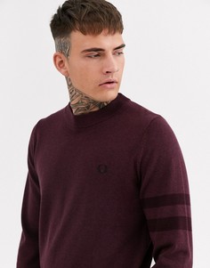 Вязаный джемпер с полоской на рукаве Fred Perry-Красный