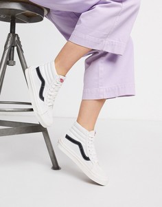 Высокие белые кроссовки с черными вставками Vans Anaheim 38 DX-Черный