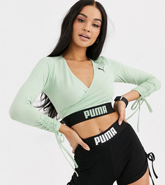 Зеленый кроп-топ с запахом Puma эксклюзивно для ASOS