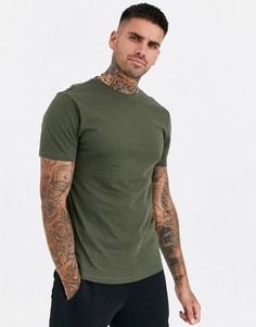 Обтягивающая футболка цвета хаки New Look-Зеленый