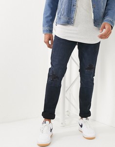 Узкие джинсы с потертостями Celio-Синий