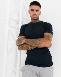 Темно-синяя обтягивающая футболка New Look-Темно-синий