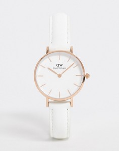 Часы с корпусом цвета розового золота и белым ремешком Daniel Wellington Petite Bondi - 28 мм-Белый