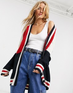 Кардиган преппи с контрастными вставками Brave Soul-Мульти