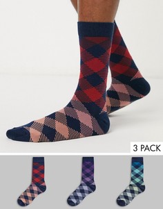 3 пары носков в клетку с эффектом омбре ASOS DESIGN - Скидка-Мульти