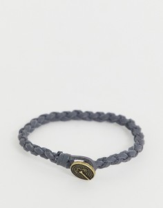 Серый кожаный браслет Icon Brand