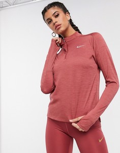 Розовый лонгслив с короткой молнией Nike Running pacer
