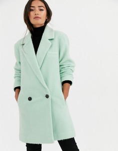Длинное oversize-пальто мятного цвета ASOS DESIGN-Зеленый