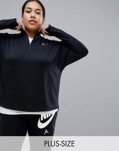 Черный топ на молнии Nike Running Plus Pacer