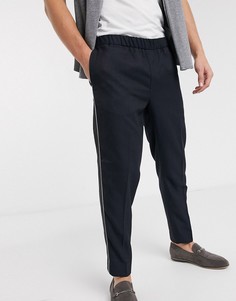 Серые зауженные брюки в клетку Burton Menswear-Черный
