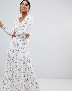 Платье макси с цветочным принтом Liquorish-Белый