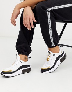 Белые кроссовки с черными и золотистыми вставками Nike Air Max Dia-Белый