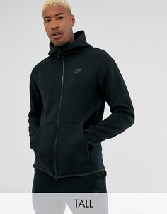 Худи из флиса черного цвета на молнии Nike Tall Tech-Черный