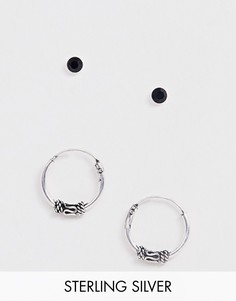 Набор из 2 серебряных серег ASOS DESIGN-Серебряный