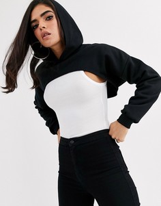 Худи укороченного кроя ASOS DESIGN-Черный