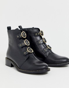 Черные кожаные ботинки с пряжкой Carvela-Черный