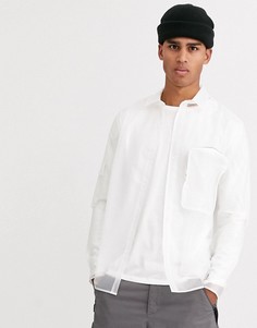 Прозрачная рубашка с 3d карманом ASOS DESIGN-Белый