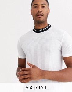 Футболка с контрастной отделкой ASOS DESIGN Tall-Белый