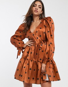 Свободное платье мини с запахом ASOS DESIGN-Мульти