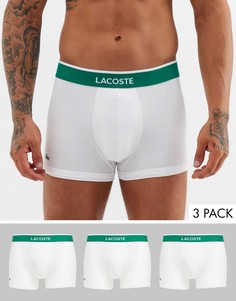 3 белых боксеров-брифов Lacoste Colours Core-Белый