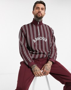 Бордовый oversize-свитшот с логотипом и молнией ASOS DESIGN-Красный