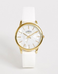 Часы с белым ремешком из искусственной кожи Limit-Белый