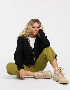 Черный oversize-кардиган Monki