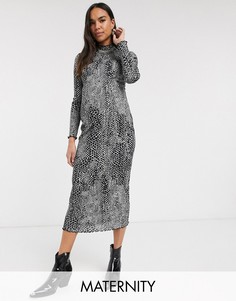 Платье миди с рубчик Topshop Maternity-Мульти