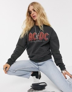 Темно-серый свитшот с принтом \"AC/DC\" ASOS DESIGN