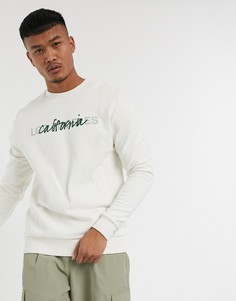 Белый свитшот с принтом ASOS DESIGN