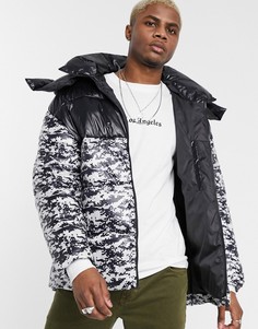 Черная дутая oversize-куртка с капюшоном Jack & Jones Core-Черный