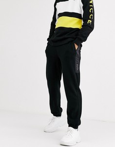 Черные флисовые джоггеры с нейлоновой вставкой Nicce-Черный