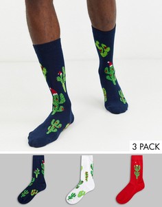 3 пары рождественских носков ASOS DESIGN - Скидка-Мульти