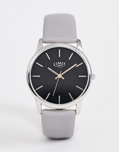 Серебристые часы с темно-серым ремешком Limit-Серый