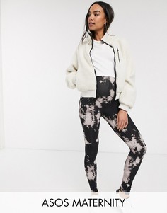 Леггинсы с принтом тай-дай ASOS DESIGN Maternity-Мульти