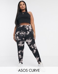Леггинсы с принтом тай-дай ASOS DESIGN Curve-Мульти