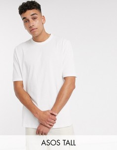 Белая свободная футболка из плотной ткани ASOS WHITE Tall-Белый