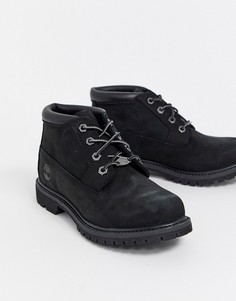 Черные кожаные ботинки Timberland-Черный