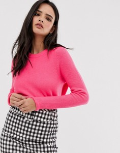 Ярко-розовый джемпер с круглым вырезом River Island